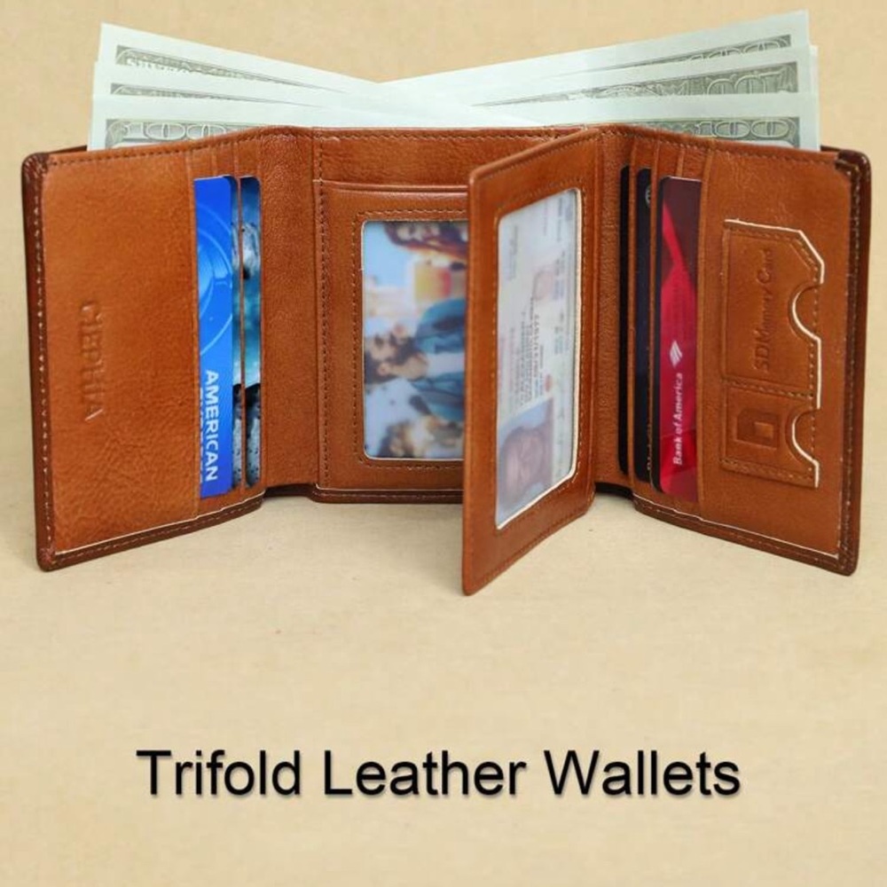 New Genuine Leather men’s Brown Wallet - Picture 4 of 9